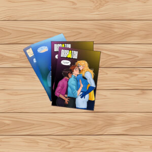 Hero Love Triangle Comic Scene Sticker