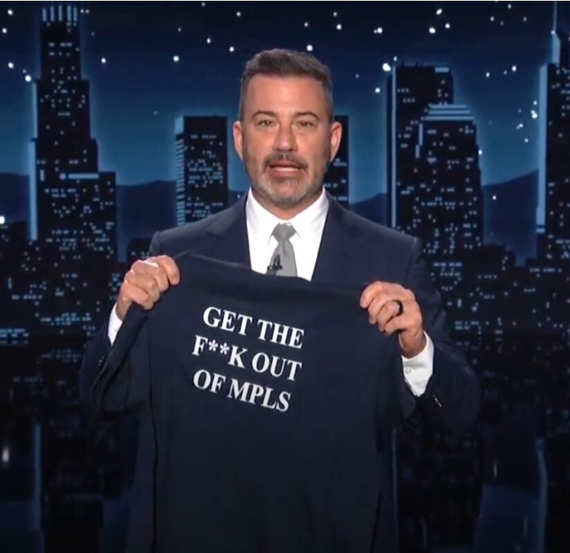Jimmy Kimmel: Get the f*ck out of MPLS shirt