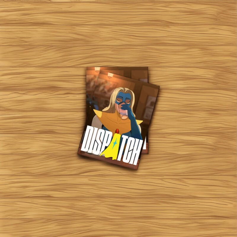 Masked Hero Drinking Scene Sticker