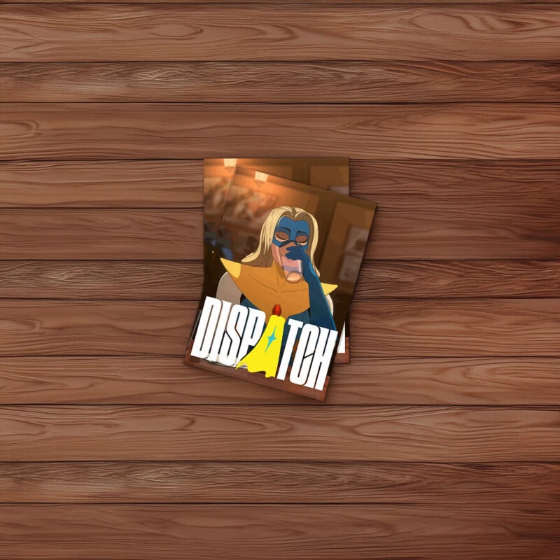 Masked Hero Drinking Scene Sticker