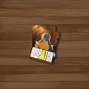 Masked Hero Drinking Scene Sticker