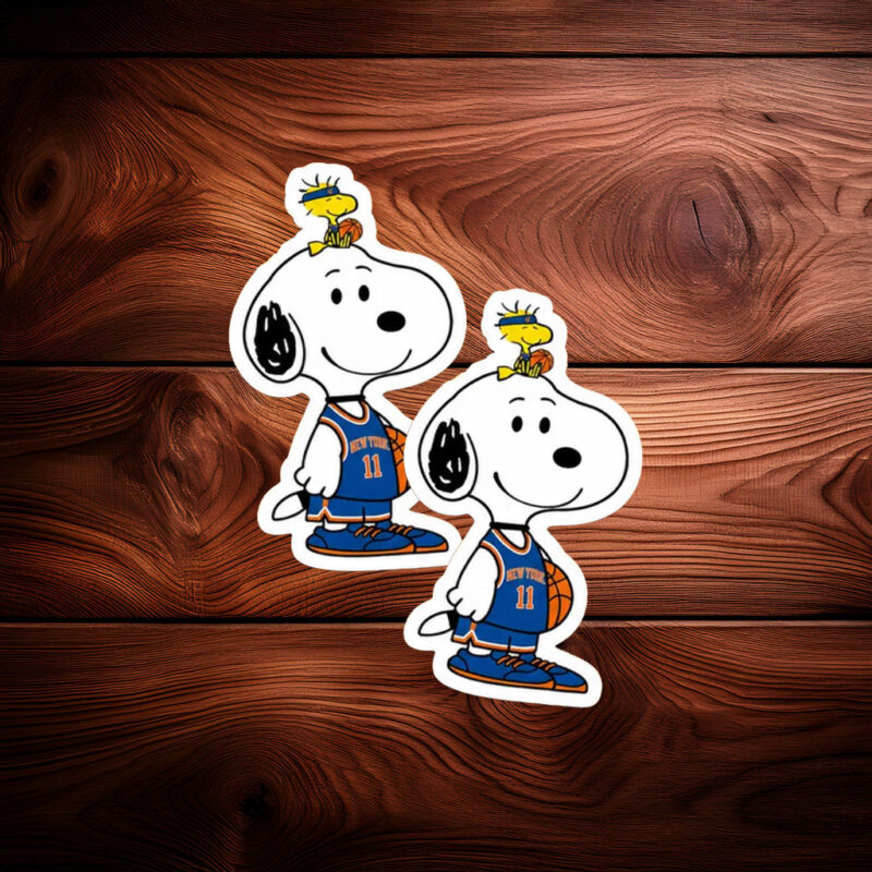 New York Knicks Snoopy Basketball Fan Sticker