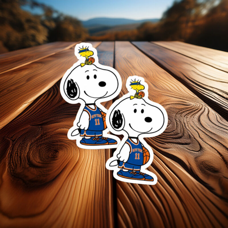 New York Knicks Snoopy Basketball Fan Sticker