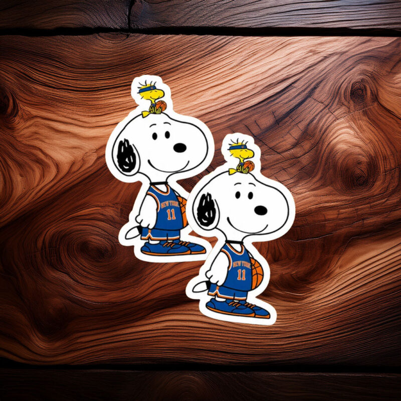 New York Knicks Snoopy Basketball Fan Sticker