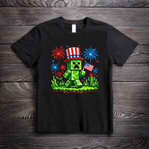 4th of July Gamer Pixel US Flag Patriotic T-Shirt