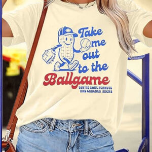 ALLTB Baseball Shirts for Women – Funny Baseball Mom Ballgame Graphic T-Shirt