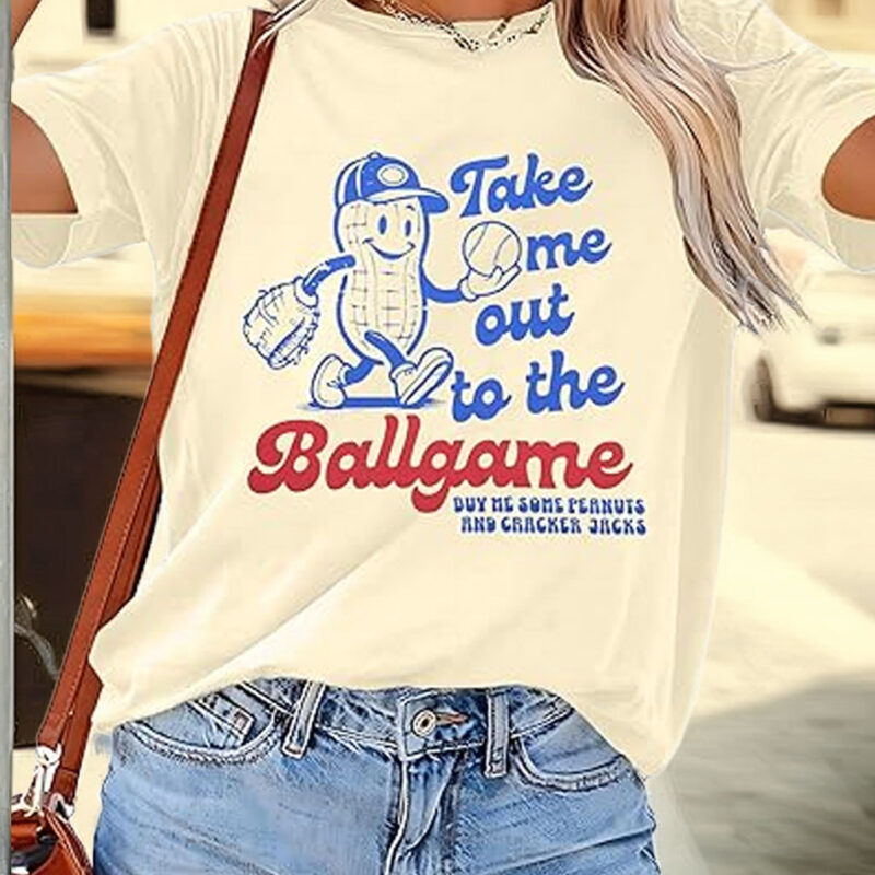ALLTB Baseball Shirts for Women – Funny Baseball Mom Ballgame Graphic T-Shirt