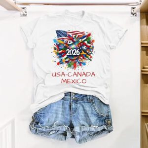 AMWIPE Soccer Cup 2026 Shirt for Women – USA Football Match Jersey T-Shirt