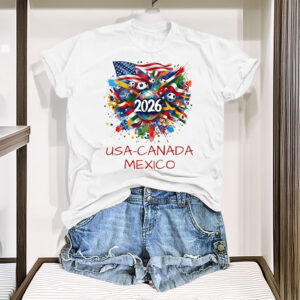 AMWIPE Soccer Cup 2026 Shirt for Women – USA Football Match Jersey T-Shirt