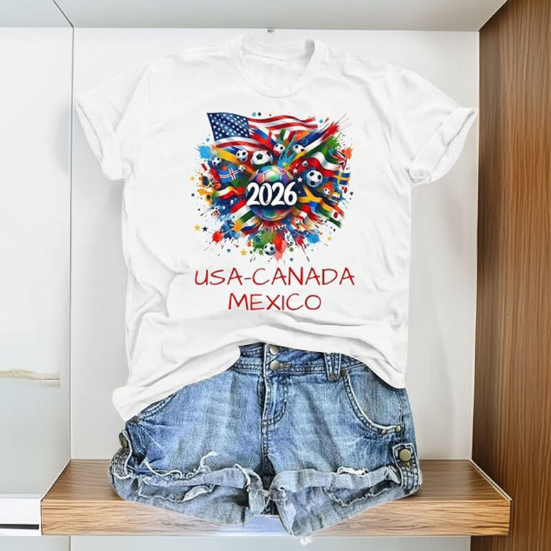 AMWIPE Soccer Cup 2026 Shirt for Women – USA Football Match Jersey T-Shirt