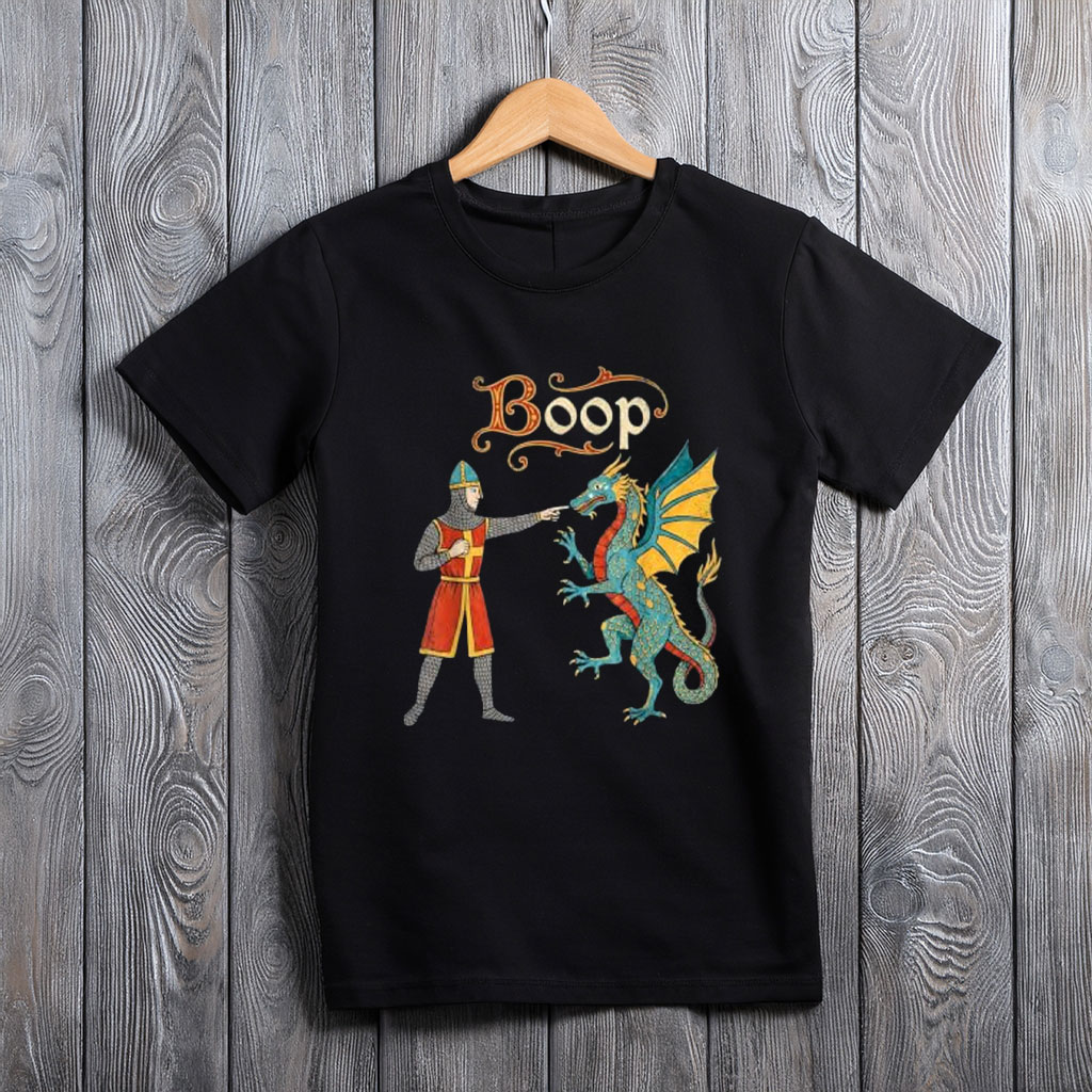 Boop Medieval Knight Dragon Funny Ren Faire T-Shirt