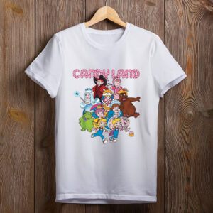 Candy Land Retro Game Characters Group Shot Logo T-Shirt