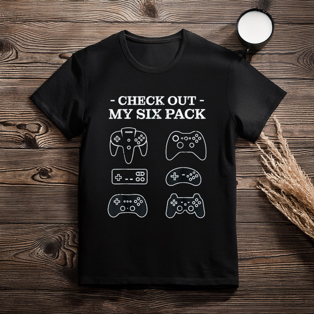 Check Out My Six Pack Funny Gamer Video Game T-Shirt