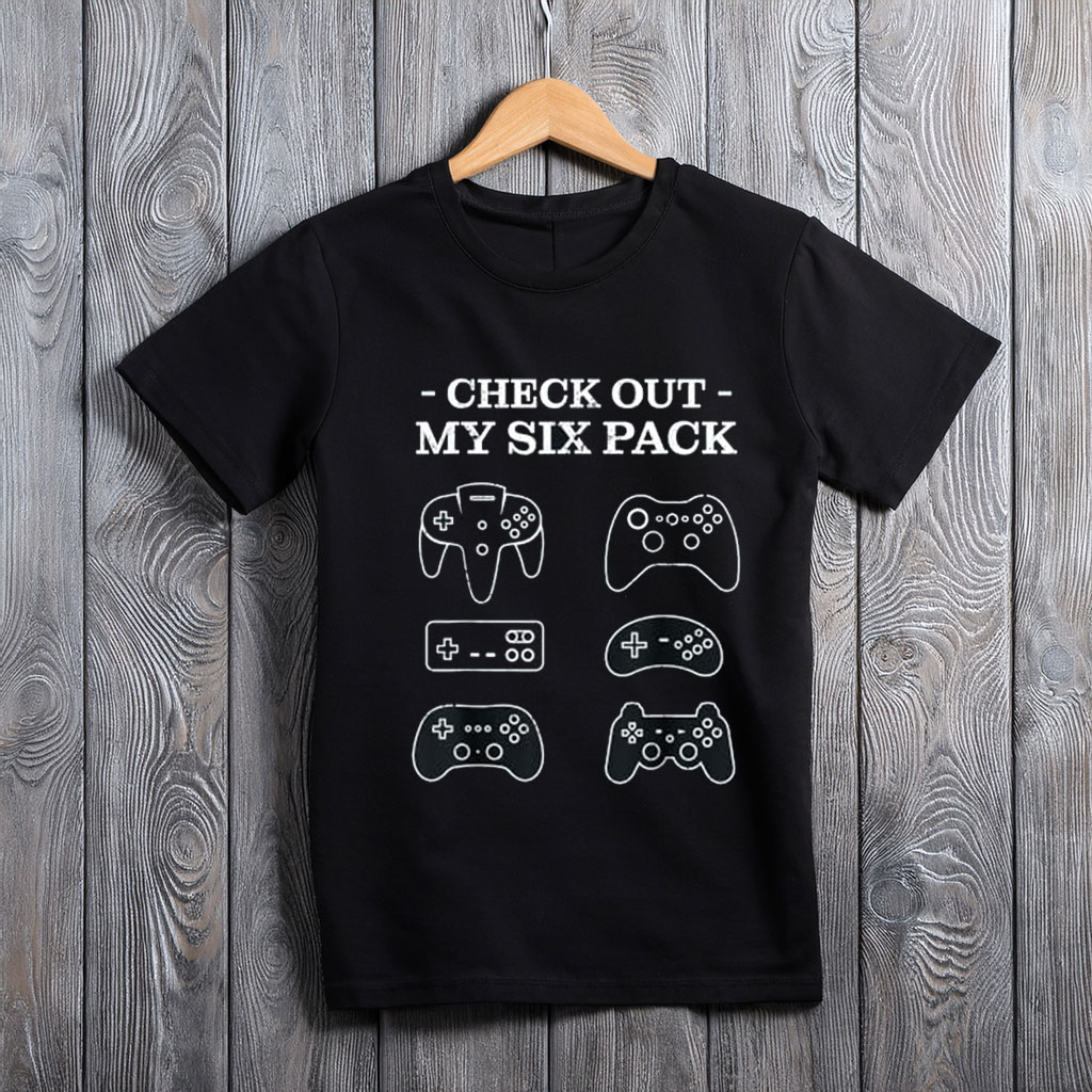 Check Out My Six Pack Funny Gamer Video Game T-Shirt