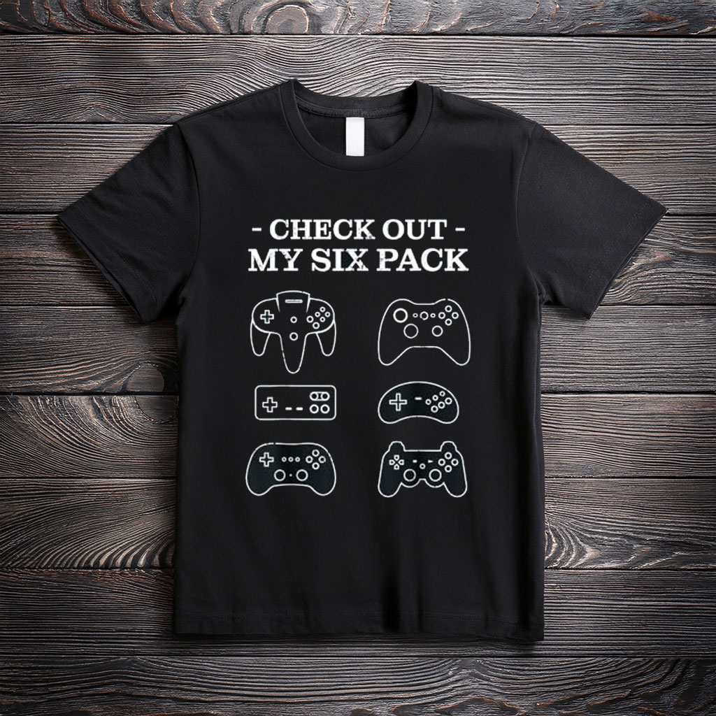 Check Out My Six Pack Funny Gamer Video Game T-Shirt