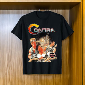 Contra Box Art Retro Arcade Gamer Classic 80s Battle Scene T-Shirt