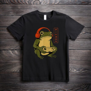 Funny Japanese Gamer Frog Graphic Tee