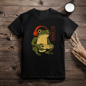 Funny Japanese Gamer Frog Graphic Tee