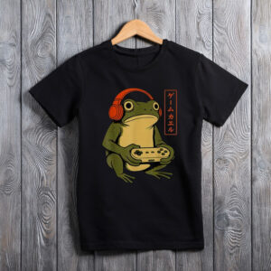 Funny Japanese Gamer Frog Graphic Tee