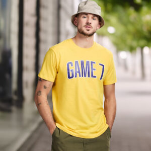 GAME 7 Men's Short Sleeve Lightweight Graphic Logo Crew Neck Cotton T-Shirt