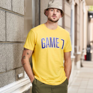 GAME 7 Men's Short Sleeve Lightweight Graphic Logo Crew Neck Cotton T-Shirt
