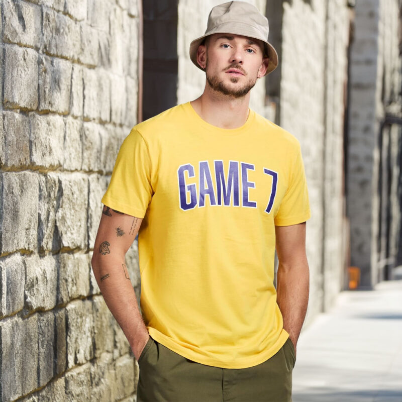 GAME 7 Men's Short Sleeve Lightweight Graphic Logo Crew Neck Cotton T-Shirt