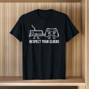 Gamer 80s Humor Retro Controller Respect Your Elders Gaming T-Shirt