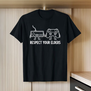 Gamer 80s Humor Retro Controller Respect Your Elders Gaming T-Shirt