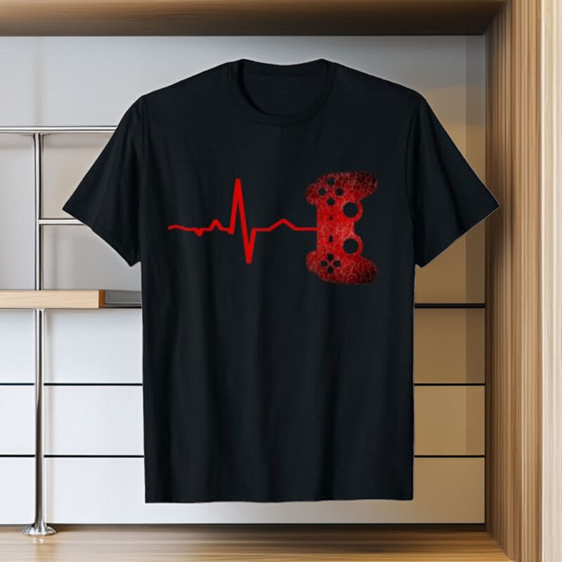 Gamer Heartbeat Gamer Gaming Video Games Boys Teen T-Shirt