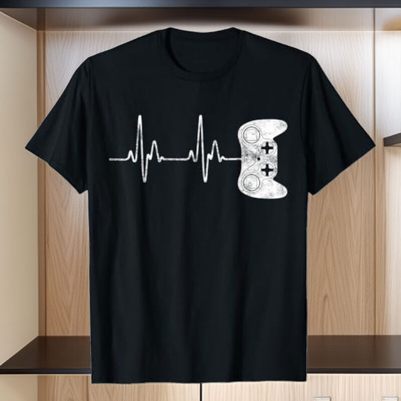 Gamer Heartbeat Shirt – Young Men Teen Boy Gaming Game Lover T-Shirt
