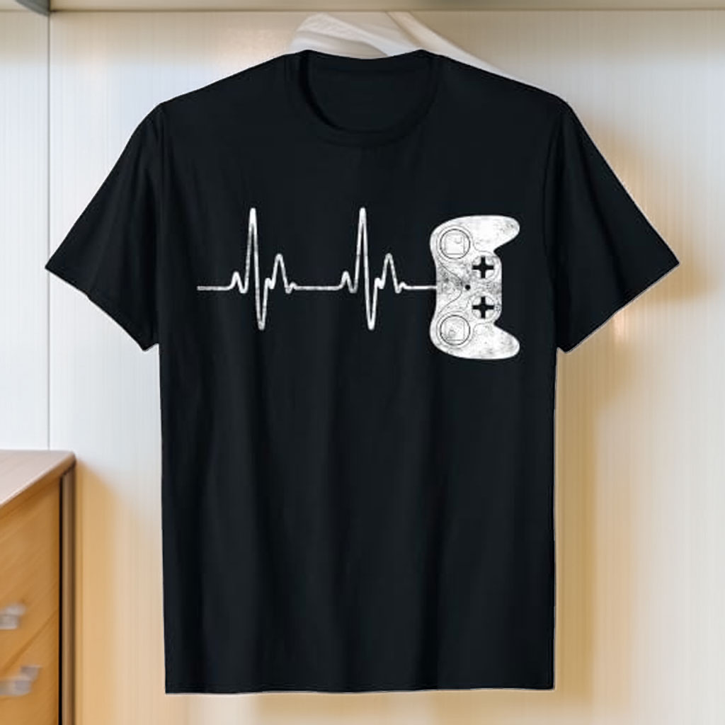 Gamer Heartbeat Shirt – Young Men Teen Boy Gaming Game Lover T-Shirt