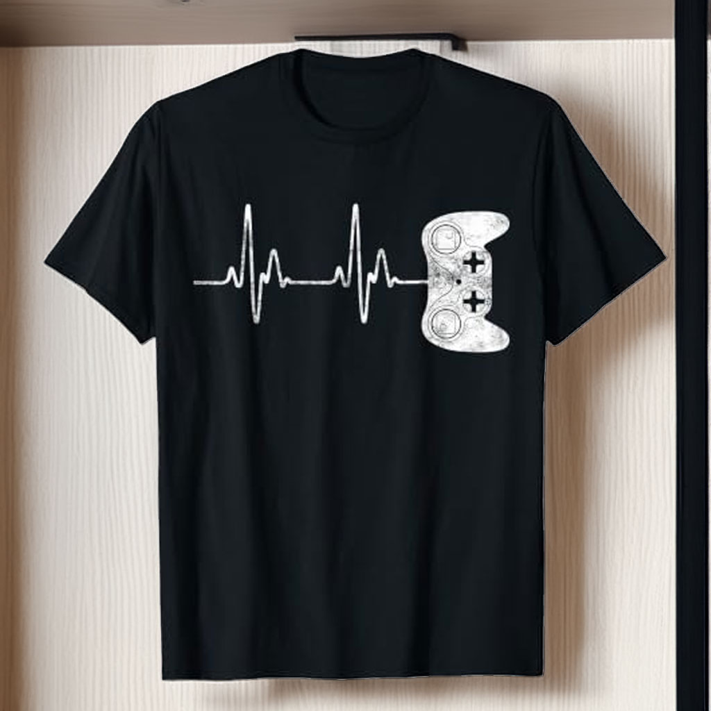 Gamer Heartbeat Shirt – Young Men Teen Boy Gaming Game Lover T-Shirt