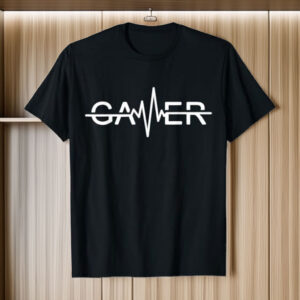 Gamer Heartbeat Video Games Graphic T-Shirt Small
