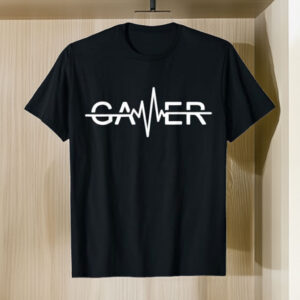 Gamer Heartbeat Video Games Graphic T-Shirt Small