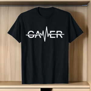 Gamer Heartbeat Video Games Graphic T-Shirt Small