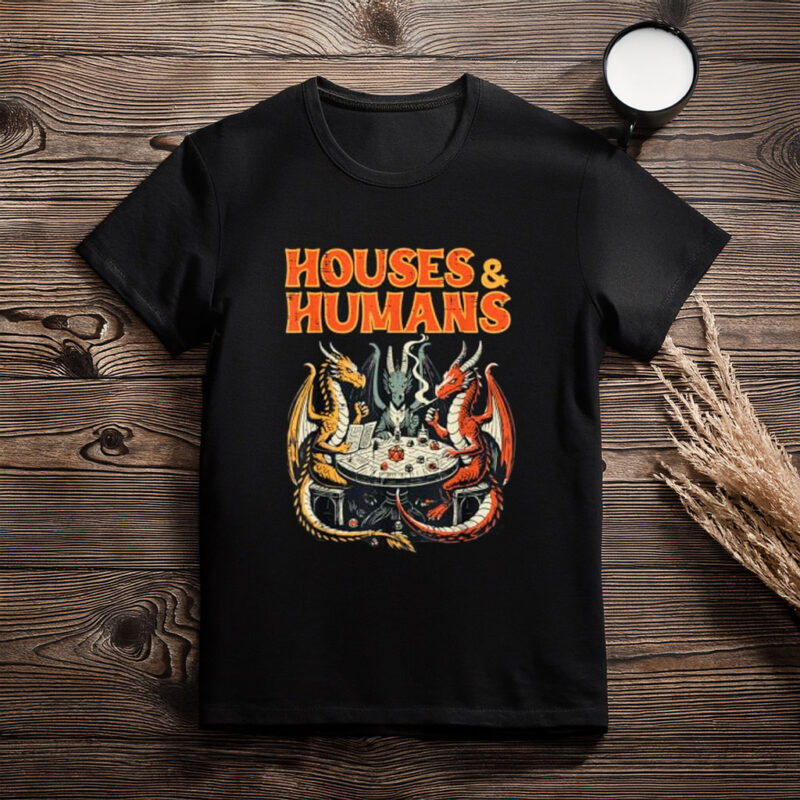 Gaming Houses Humans Funny RPG Parody Gamer Men’s Shirt