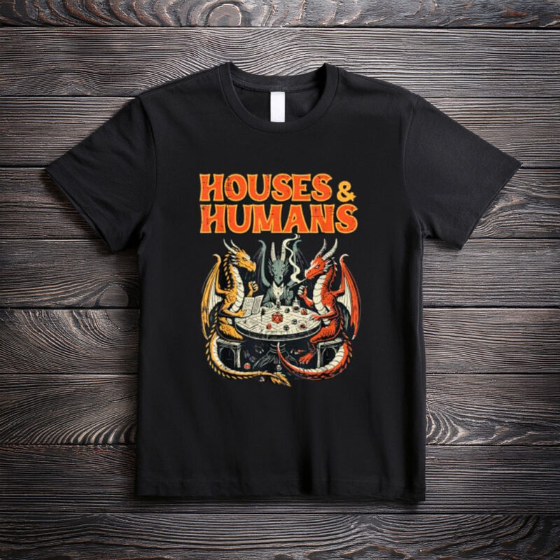 Gaming Houses Humans Funny RPG Parody Gamer Men’s Shirt