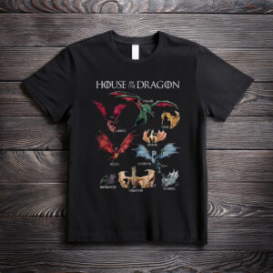 House of the Dragon Iconic Epic Dragons Collage Chest Logo T-Shirt