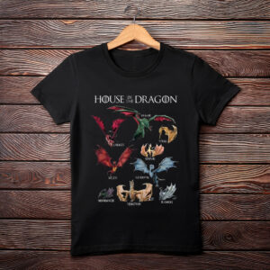 House of the Dragon Iconic Epic Dragons Collage Chest Logo T-Shirt