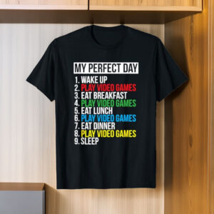 My Perfect Day Black Classic Fit Gamer T-Shirt