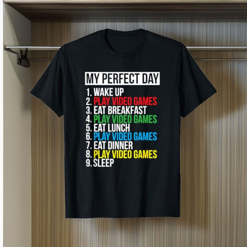 My Perfect Day Black Classic Fit Gamer T-Shirt