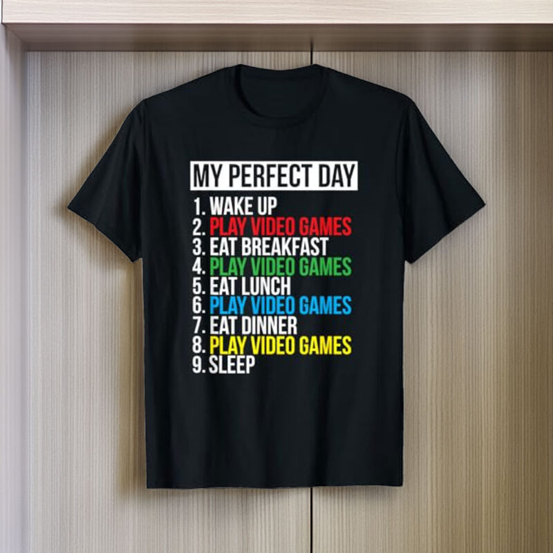 My Perfect Day Black Classic Fit Gamer T-Shirt