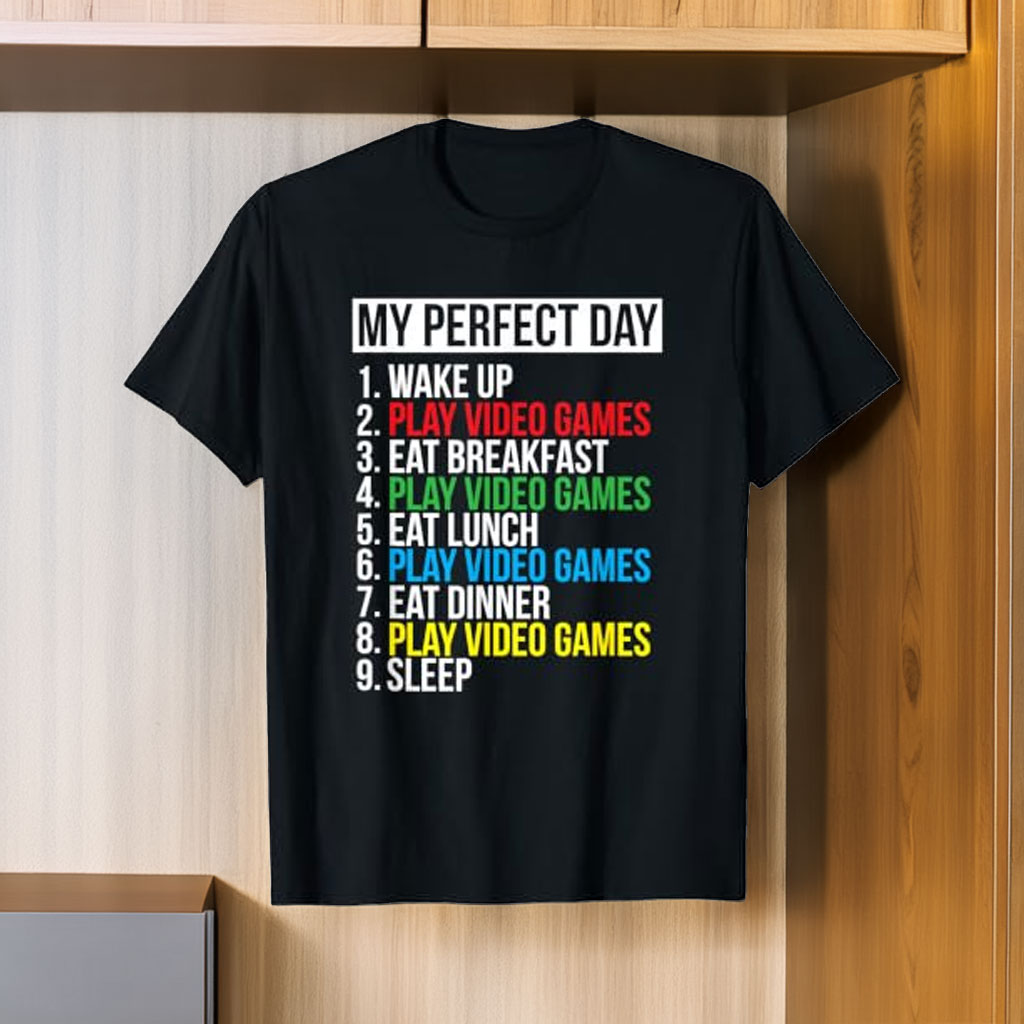 My Perfect Day Black Classic Fit Gamer T-Shirt