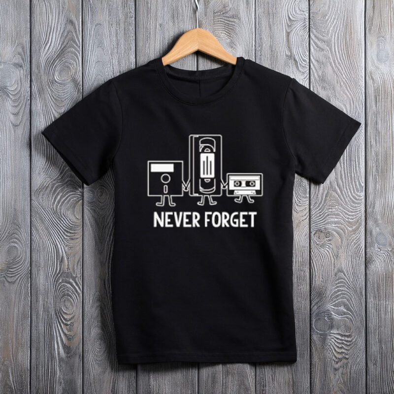 Never Forget Floppy Disk Retro Geek T-Shirt