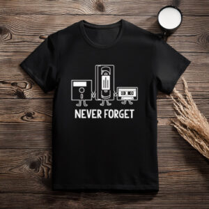 Never Forget Floppy Disk Retro Geek T-Shirt