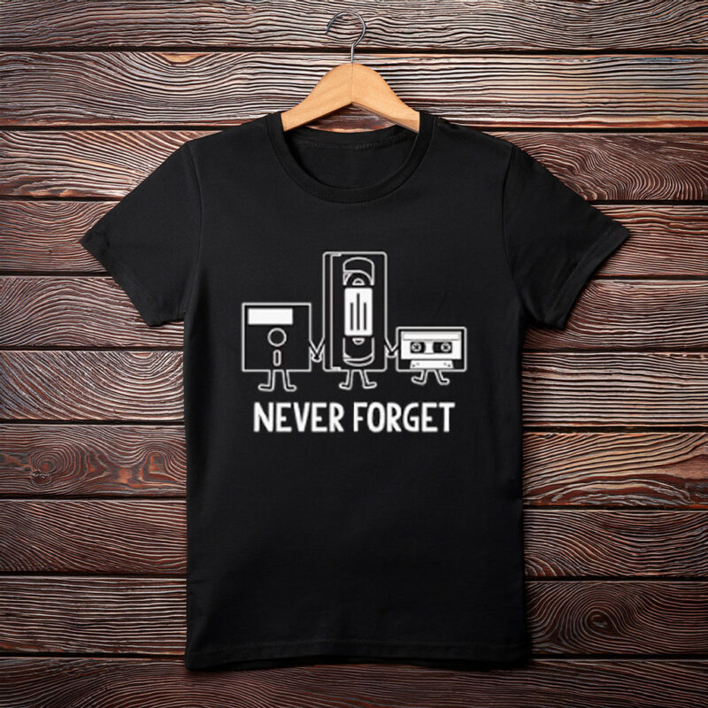 Never Forget Floppy Disk Retro Geek T-Shirt