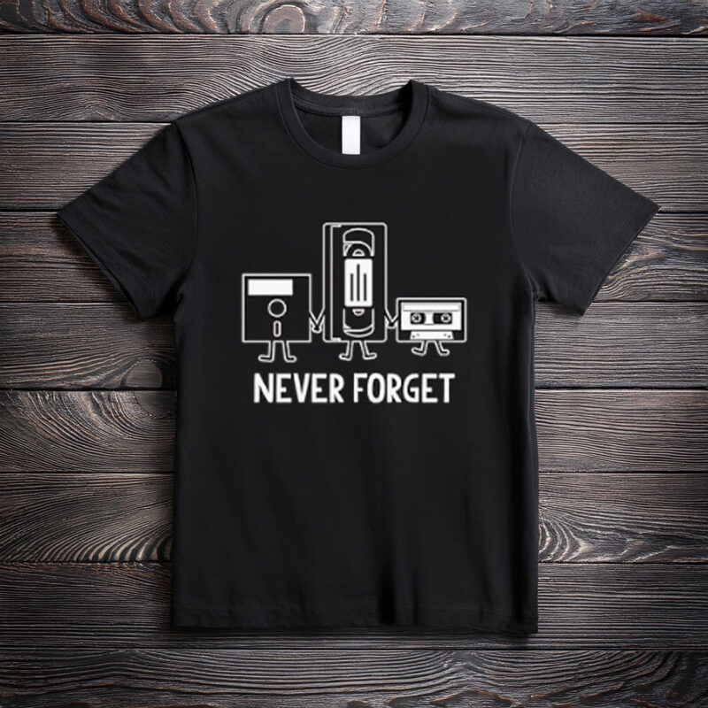 Never Forget Floppy Disk Retro Geek T-Shirt