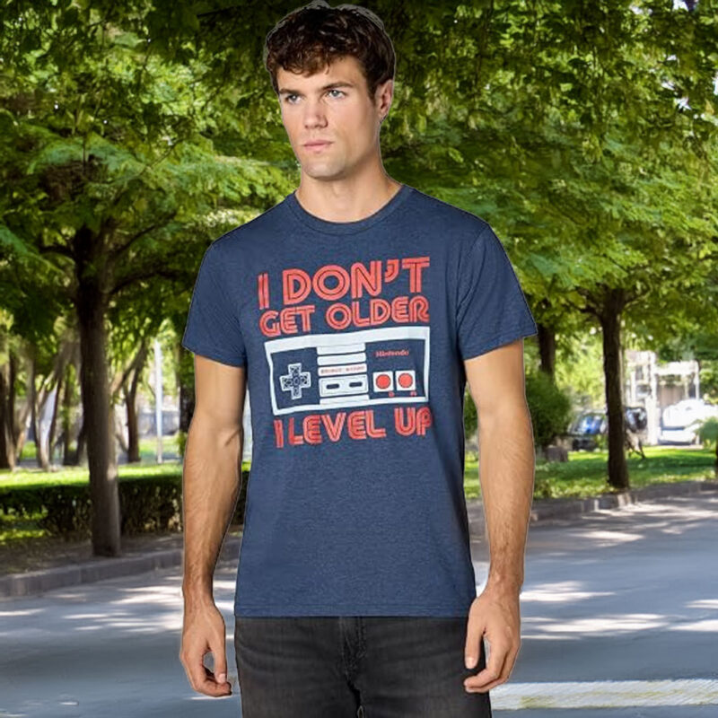 Nintendo Men's NES Controller Get Older Level Up T-Shirt