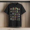 Nintendo Men's Pixel Cast Super Mario Bros Characters Graphic Tee Black – Officially Licensed Nintendo