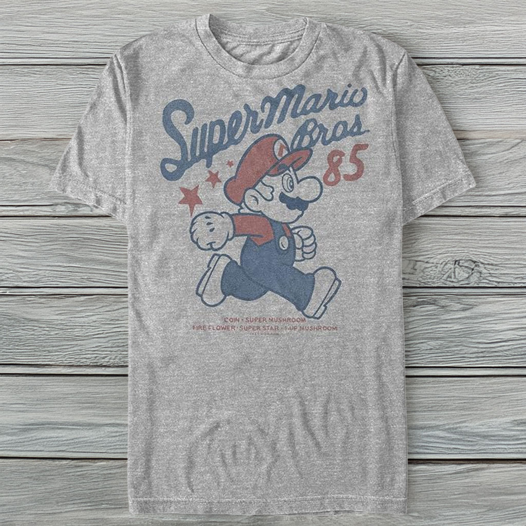Nintendo Men’s Super Mario Running Profile 1985 T-Shirt